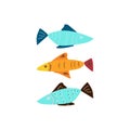 fishes decorative ornate vector illustration Royalty Free Stock Photo